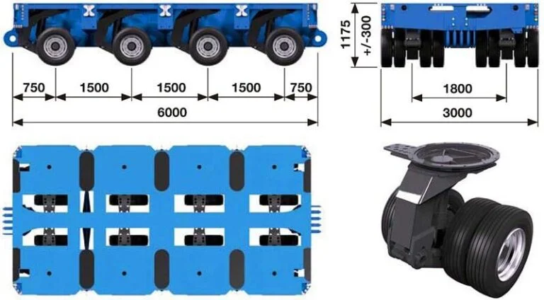 Technical Drawing-Goldhofer Model Modular Trailer THP SL