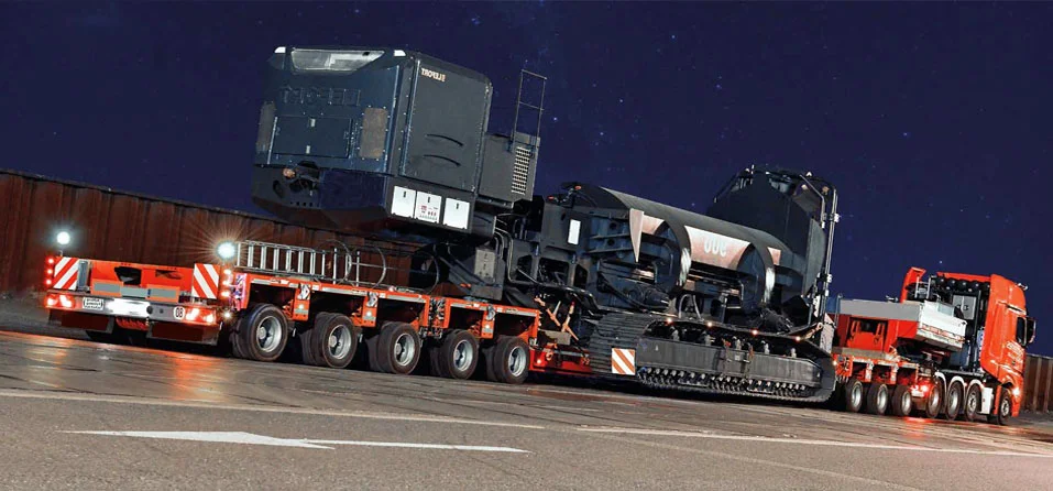 Hydraulic Modular Trailer with with Excavator Deck