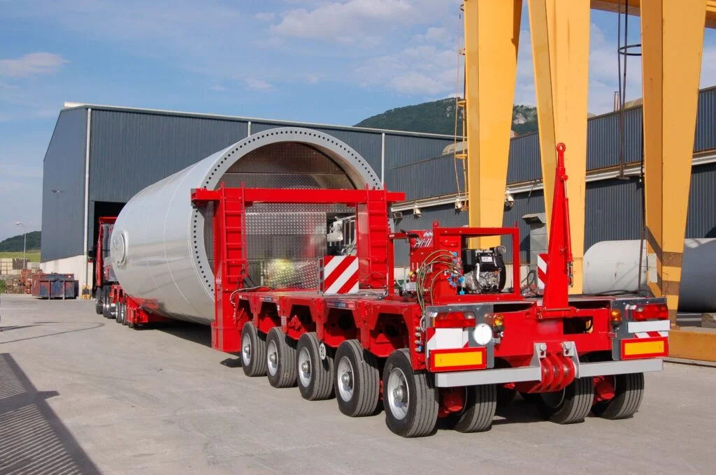 Wind Tower Adapter with Hydraulic Platform Trailer