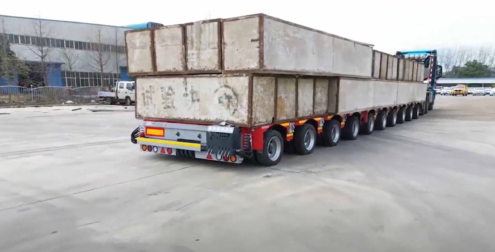 HIPOTRUK Hydraulic Modular Trailer Loading Test before delivery