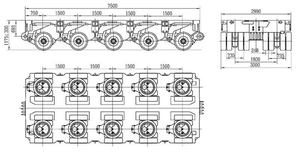 5 Axles Modular Trailer