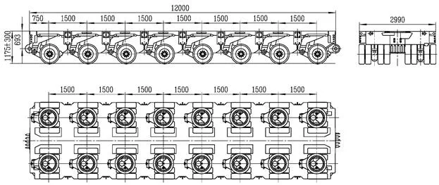 8 axles modular trailer